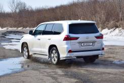 Защита заднего бампера (уголки ) Lexus LX 450 ( Нержавейка ) 2015- в Новокузнецке Защита бампера. Lexus LX570 Lexus LX450, FJZ80 1FZFE