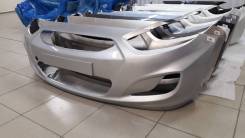Бампер передний Солярис 11-14 серебристый (RHM) Solaris 11-14 в Уфе в Уфе Бампер. Hyundai Solaris, RB Hyundai Accent G4FA, G4FC