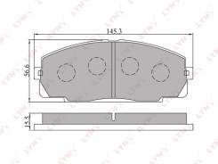 Колодки тормозные дисковые передние LYNXauto BD-7508 в Большом Камне Колодки тормозные дисковые. Toyota: Grand Hiace, Regius Ace, ToyoAce, Quick Delivery, Touring Hiace, Granvia, Hiace, Dyna, Regius, RAV4, 4Runner, Hilu...