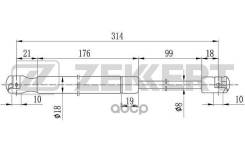 Амортизатор Капота Chrysler 300 C 04- Zekkert арт. gf-2080 в Санкт-Петербурге Амортизатор Капота Chrysler 300 C 04- Zekkert арт. gf-2080