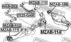Сайлентблок поперечного рычага задней подвески (кривого) Mazda6 | Atenza Febest, левый/правый в Омске Сайлентблок поперечного рычага задней подвески (кривого) Mazda6 | Atenza FEBEST