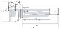 ШРУС внешний JD JCT0020 в Иркутске Шрус подвески наружный. Mitsubishi: L200, L300, Pajero, Delica, Montero 4D56, 4G64, 4G63, G64B, 4G54, 4M40, 6G72, G63B