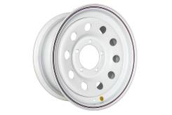 Диск OFF-ROAD Wheels УАЗ стальной черный 5x139.7 8x16 ET-3 d110 с псевдо бедлоком (оранжевый)