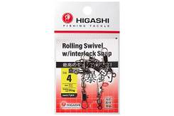    Higashi Rolling Swivel w/Interlock Snap, 4 