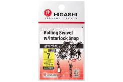    Higashi Rolling Swivel w/Interlock Snap, 7 