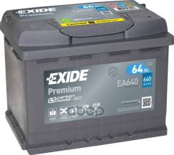   Premium [12V 64Ah 640A B13] 242X175x190mm  Etn 0 [-/+]   1(En) ["+" D 19.5 "-" D17.9] Exide . EA640 