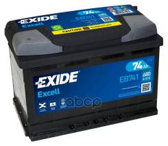   Excell [12V 74Ah 680A B13] 278X175x190mm  Etn 1 [+/-]   1(En) ["+" D 19.5 "-" D17.9] Exide . EB741 
