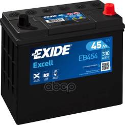   Excell [12V 45Ah 300A B0] 234X127x220mm  Etn 0 [-/+]   1(En) ["+" D 19.5 "-" D17.9] Exide . EB454 
