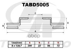 ��������� ���� (TA); TABD5005 DF7061S; �RN1249; �09. �A450. �10; �09. �A450. �11 - (300x22x94x72,2x6x139,7) MR418067;09A45010;09A45011 Trust Auto ���. TABD5005 ����