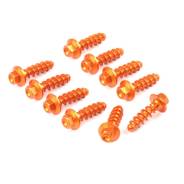   ZETA Aluminum Bolt Set for Plastics KTM Tapping Screw 10pcs Orange ZE88-5893 