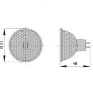   Grey 51 x 46 mm, 3  Vetus MR162410 10W 24V 