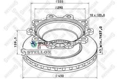  430/290x45/159.5 10n-335-23 ,  .  ABS  SB(Knorr) BPW Fruehauf Stellox 8500809SX 