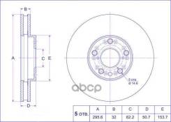   / Ti-Guar  Toyota Mark 2, Cresta 1Jz-Gte Jzx90 /100 /110, Altezza Gxe1 /Jce1 2001-; D=296; =32; Tg-43512-53010; (Pd3119171s Tg-Bdp0017) 0986479429 24013207011 4351230300  Ty Mark / Cresta 1Jz-Gte Jzx90 / 100 / 110... 