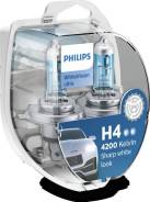  12V H4 WhiteVision ultra + W5W (2+2) Philips 12342Wvusm 