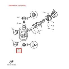   Yamaha F9,9-15A(66M) (93102-25M52; F15-01.02.00.07) (25x44x7) (Sinera) 