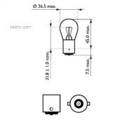   10   P21W 12V 21W BA15S Moto Philips 12498CP 