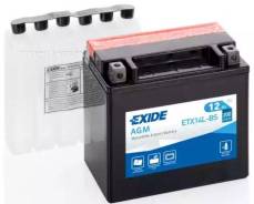 Аккумулятор MOTO AGM 12Ah 200A 150x87x145 полярность ETN 0 токовыводы M04 Exide ETX14LBS фото