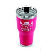  Life Is Better At The Campsite 30oz Coral Pink Camco 17-53062 