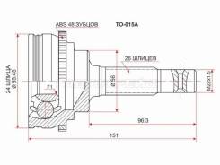  (/ ) Toyota Caldina (T190) 92-02 / Camry Japan 86-98 / Corolla (E90, E100, E110) 87-0 SAT TO-015A,  