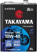    Takayama Takayama Mototec 7000 4T Sae 10W-40 Api Sn Jaso Ma-2, 4L / 605581 