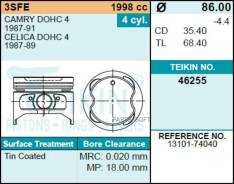    Toyota 3SFE d86.0+0.50 Teikin 46255050 
