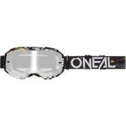  O'Neal B-10 Attack Cross Enduro Motorcycle Mask Black/White - Gray "Mirror" 