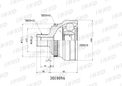 ���� ������� 33, 30 ABS 45, �������� ������, ����� ��� AUDI 80, AUDI 90 INKO 301009A ����