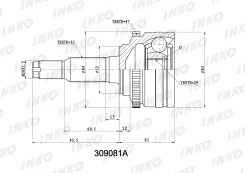 ���� ������� 33, 29 ABS 47 �������� ������, ����� ��� Daewoo Nubira, Chevrolet Rezzo, Daewoo Lanos INKO 309081A ����