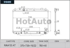 �������� 916409 16400-27060 16400-27061 RAV4, CLA20, CLA21 1Cdftv 4.6�� HOYE 916409 ����