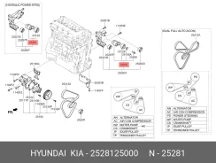���� ���������� ����� ��� ��� Hyundai Sonata, KIA Optima, KIA Sorento hyundai-kia 25281-25000 ����