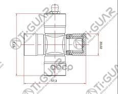 ���������� TI-GUAR /Mitsubishi Minica Minicab Pajero Montero Canter; 20,02*54,6; TG-CJCS034; GUM92 ADC43911 TM192 Ti-Guar ���. TG-CJCS034 ����