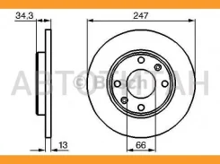 ���� ����. ���. [247x13] 4 ���. Peugeot 206/306 1,4 97->, Citroen Xsara 1,4/1,5 97 ����