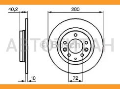 ���� ����. ���. [280x10] 5 ���. Mazda 323/626/6 1.8/2.0/D/2.3 99-> ����