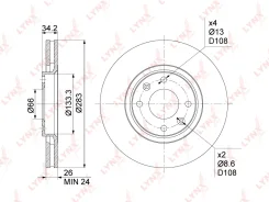 ���� ��������� ������������� (283x26) | ����� | LYNXauto BN1015 ����