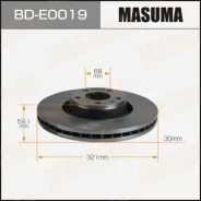 ���� ��������� Masuma, front AUDI A6 04-11 BD-E0019, �������� ����