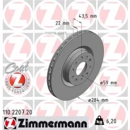 ���� ���� ALFA 147/156/164 87-10/FIAT Doblo/OPL Combo 10- ��� ���� 284X22 Zimmermann 110220720 - ����