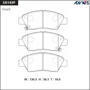 ������� ��������� �������� SN149P ��� Honda �������� ������������� Advics ������ 45022-TF2-J00 45022-SZT-J00 45022-TF0-Y00 45022-TF0-G00 45022-TF0-G02 45022-SZT-G00 45022-TM8-G00 D-5168 AN-763 PF-8904 SX-1170 ����� � ������� � ��������. ����������� �... ����