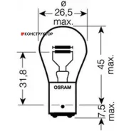 ����� P21/5W 12V 21/5W BAY15d Original LINE �������� ������������ �/� (���) Osram 7528 ����