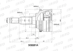 ���� ������� 33/29 ABS 47 (�������) Daewoo Lanos (KLAT) 1.6 16V (78 kW) 1997.05- INKO 309081A, �������� ����