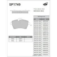 ������� �������� ��������! MB A-class W169 1.5-1.8CDi 04> SP1749 Sangsin Brake SP1749 ����